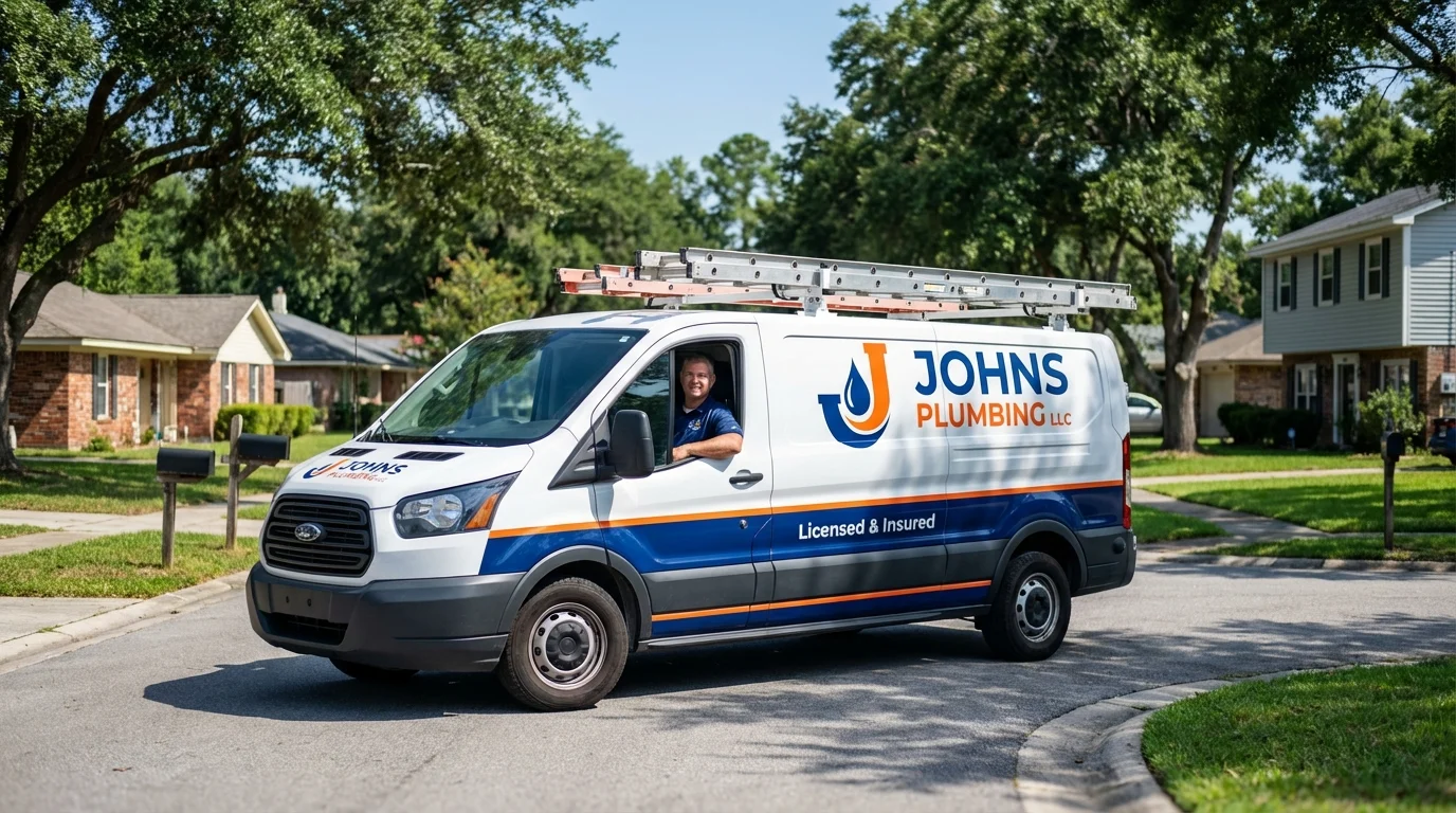Johns Plumbing LLC service van in Morganfield, KY