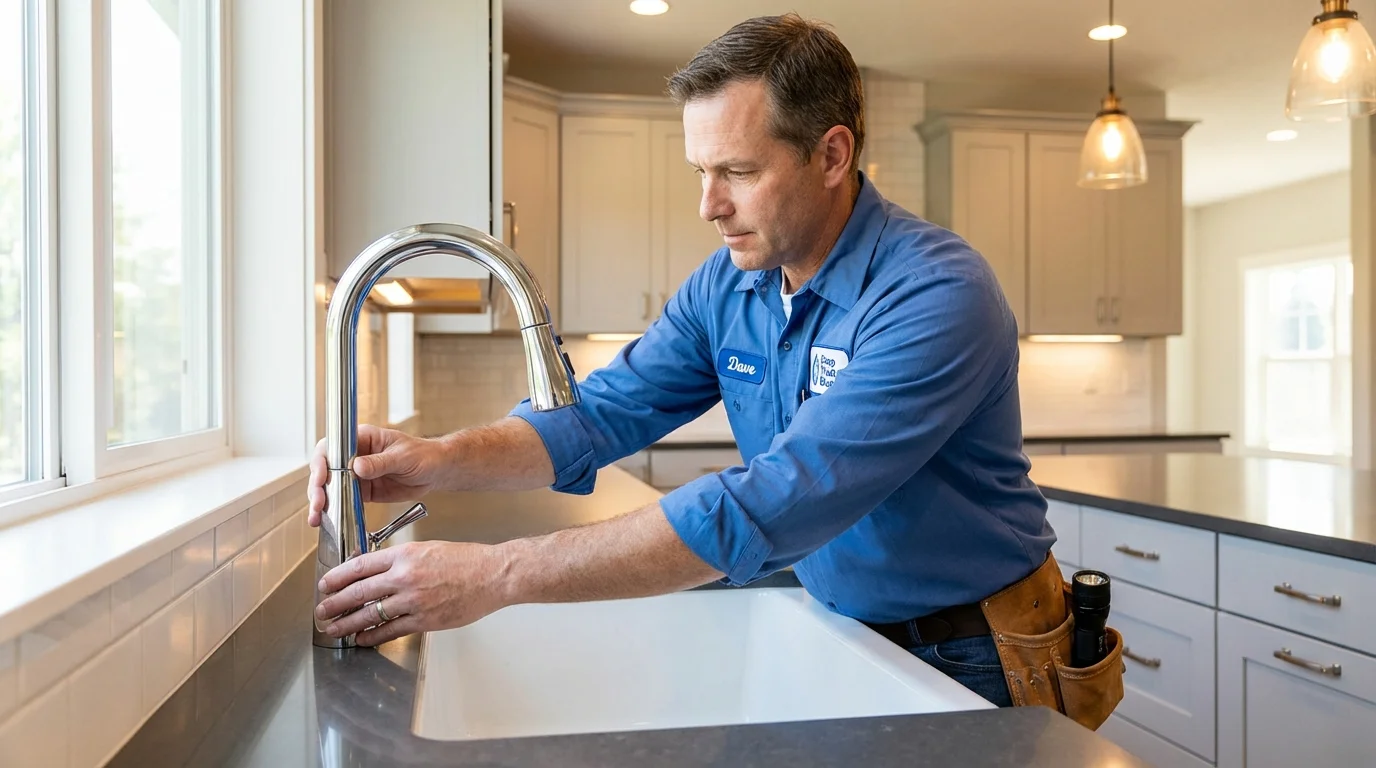 Kitchen faucet installation by Johns Plumbing LLC in Morganfield